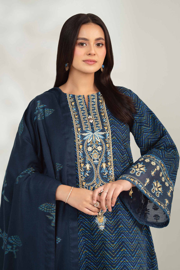 3 Piece - Printed Embroidered Suit - 42502520