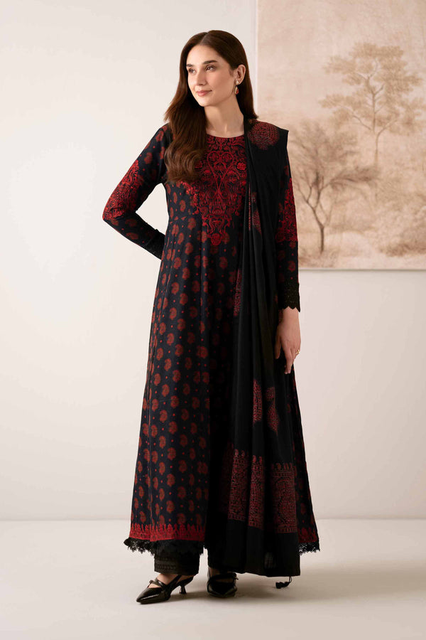 3 Piece - Printed Embroidered Suit - 42502523