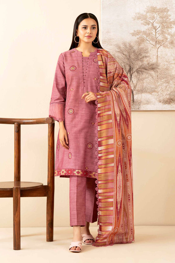 3 Piece - Printed Embroidered Suit - 42502534