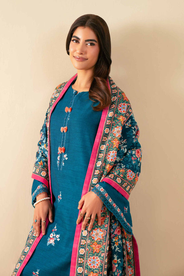 3 Piece - Printed Embroidered Suit - 42502535
