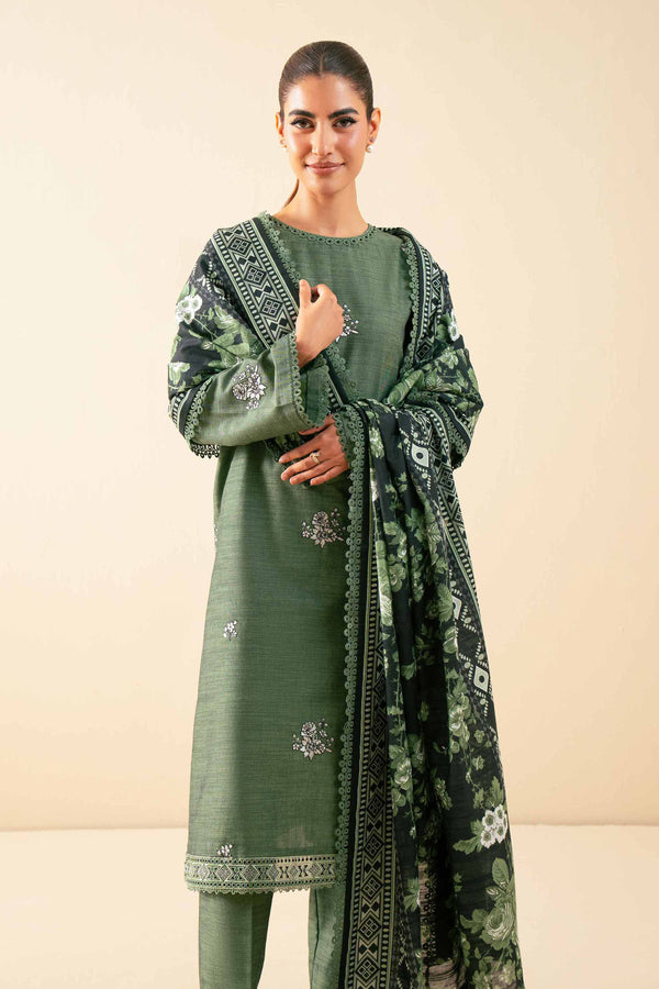 3 Piece - Printed Embroidered Suit - 42502536