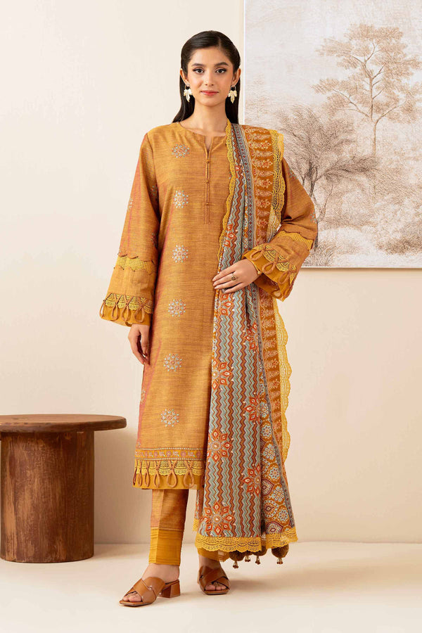 3 Piece - Printed Embroidered Suit - 42502538