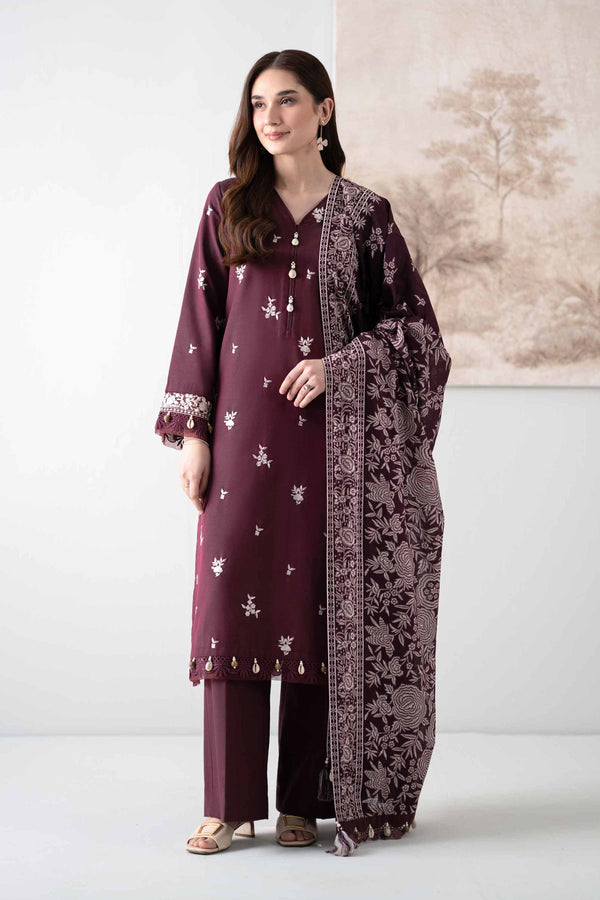 3 Piece - Printed Embroidered Suit - 42502540