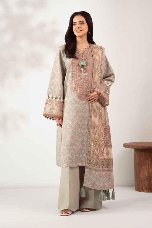 3 Piece - Digital Printed Embroidered Suit - 42502574