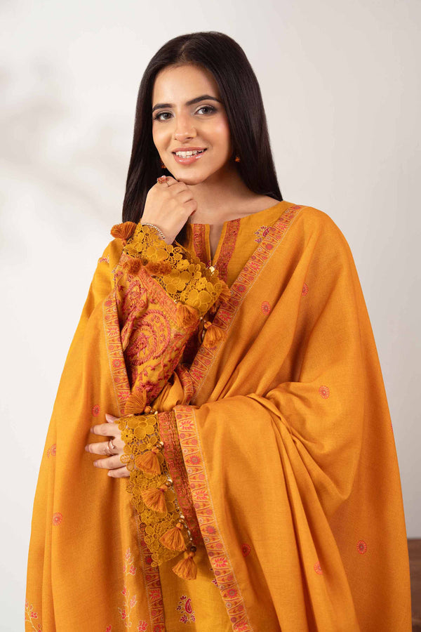 3 Piece - Digital Printed Embroidered Suit - 42502576