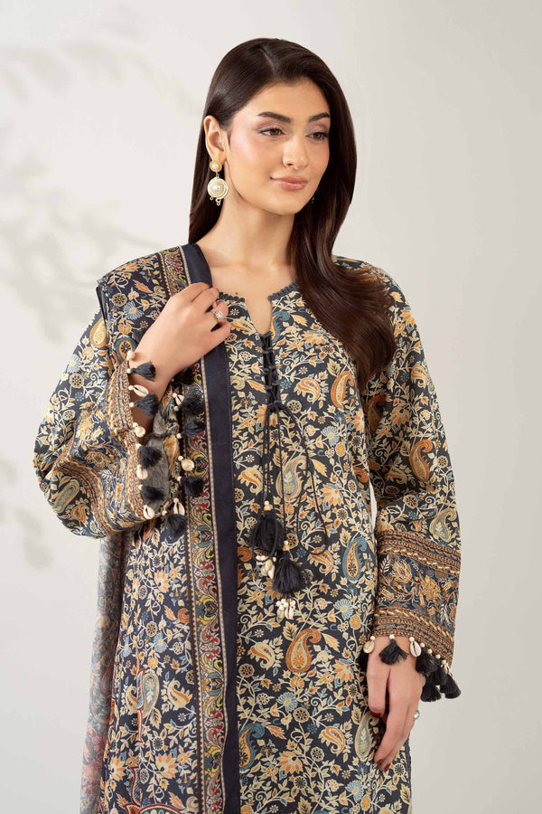 3 Piece - Digital Printed Embroidered Suit - 42502578