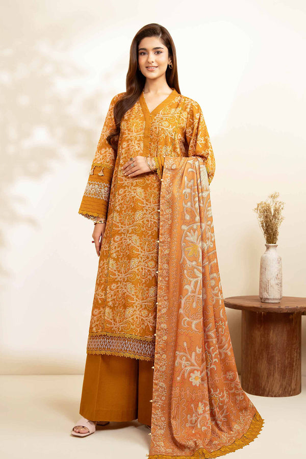 3 Piece - Digital Printed Embroidered Suit - 42502581