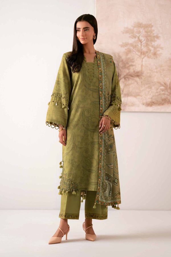 3 Piece - Digital Printed Embroidered Suit - 42502582
