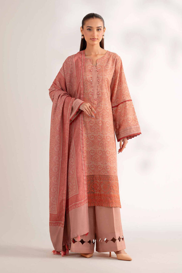 3 Piece - Digital Printed Embroidered Suit - 42502583