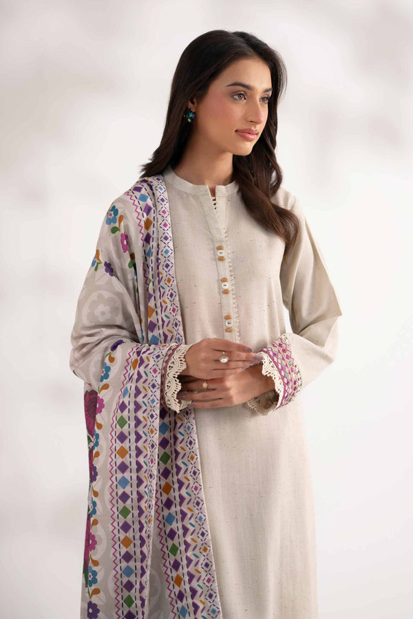 3 Piece - Digital Printed Embroidered Suit - 42502596