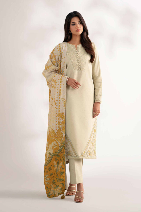 3 Piece - Digital Printed Embroidered Suit - 42502599