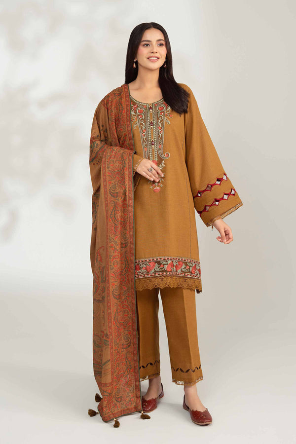 3 Piece - Digital Printed Embroidered Suit - 42502600