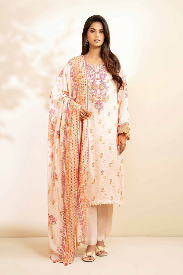 3 Piece - Printed Embroidered Suit - 42502614