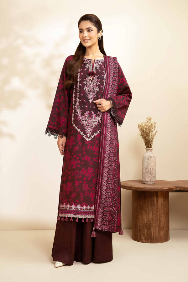 3 Piece - Printed Embroidered Suit - 42502620