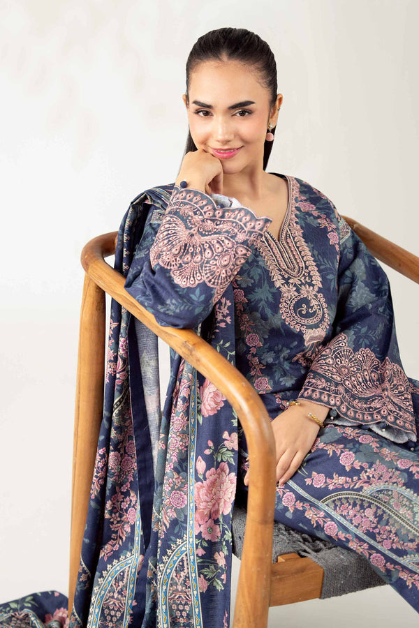 3 Piece - Digital Printed Embroidered Suit - 42502636