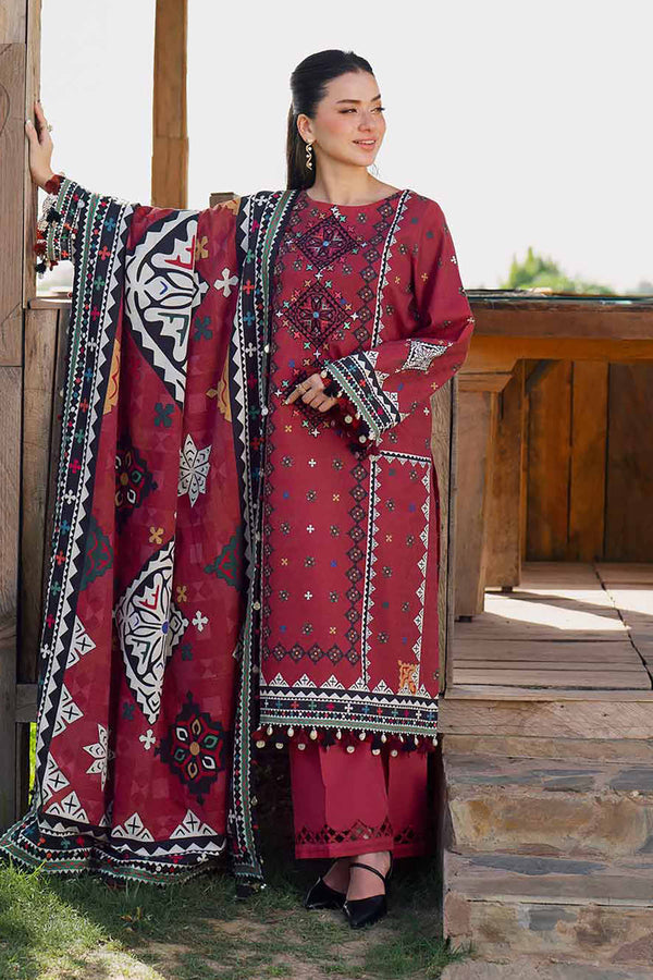 3 Piece - Digital Printed Embroidered Suit - 42502642