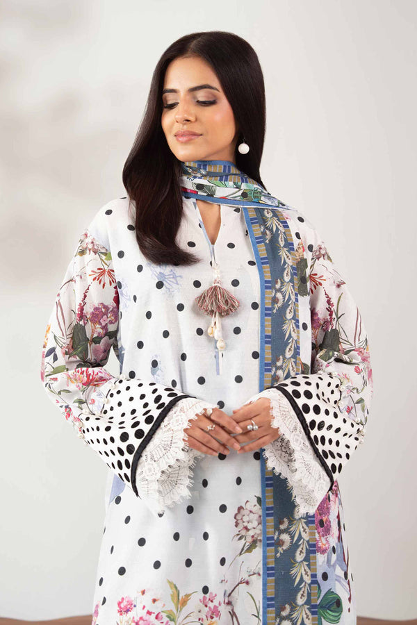 3 Piece - Digital Printed Embroidered Suit - 42502652