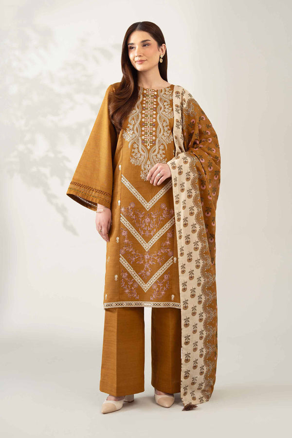 3 Piece - Printed Embroidered Suit - 42502684