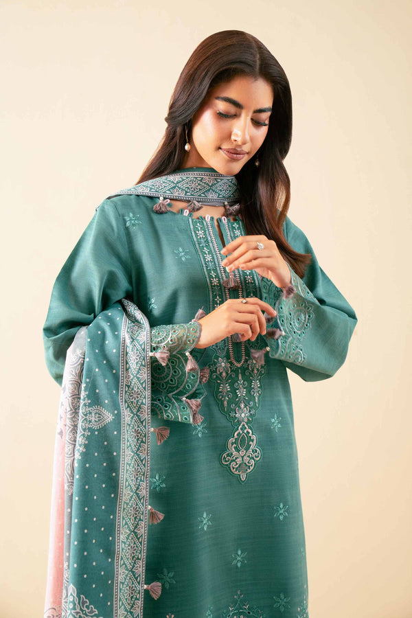 3 Piece - Printed Embroidered Suit - 42502686