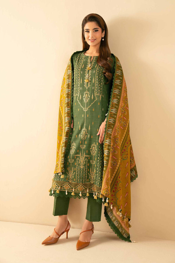 3 Piece - Printed Embroidered Suit - 42502689