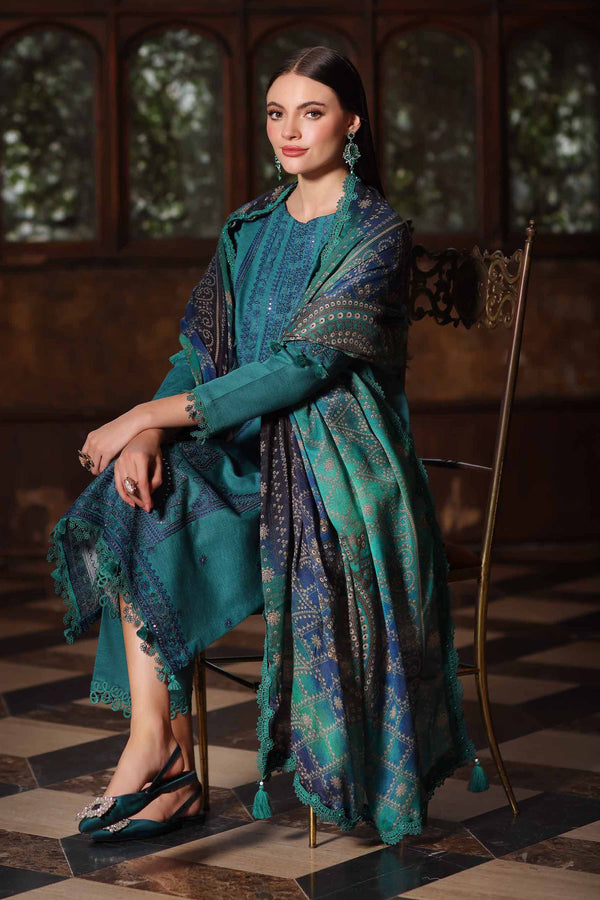 3 Piece - Digital Printed Embroidered Suit - 42502697