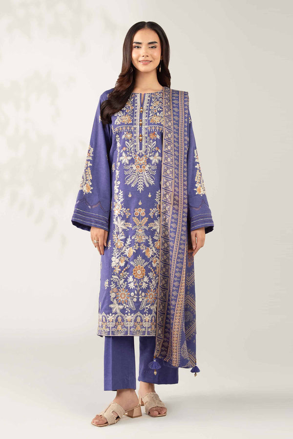3 Piece - Digital Printed Embroidered Suit - 42502703