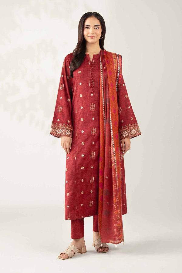 3 Piece - Digital Printed Embroidered Suit - 42502704
