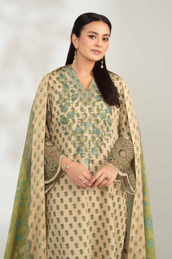 3 Piece - Digital Printed Embroidered Suit - 42502707