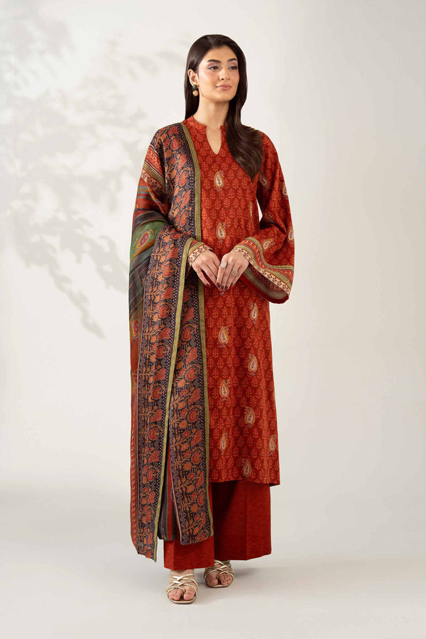 3 Piece - Digital Printed Embroidered Suit - 42502712