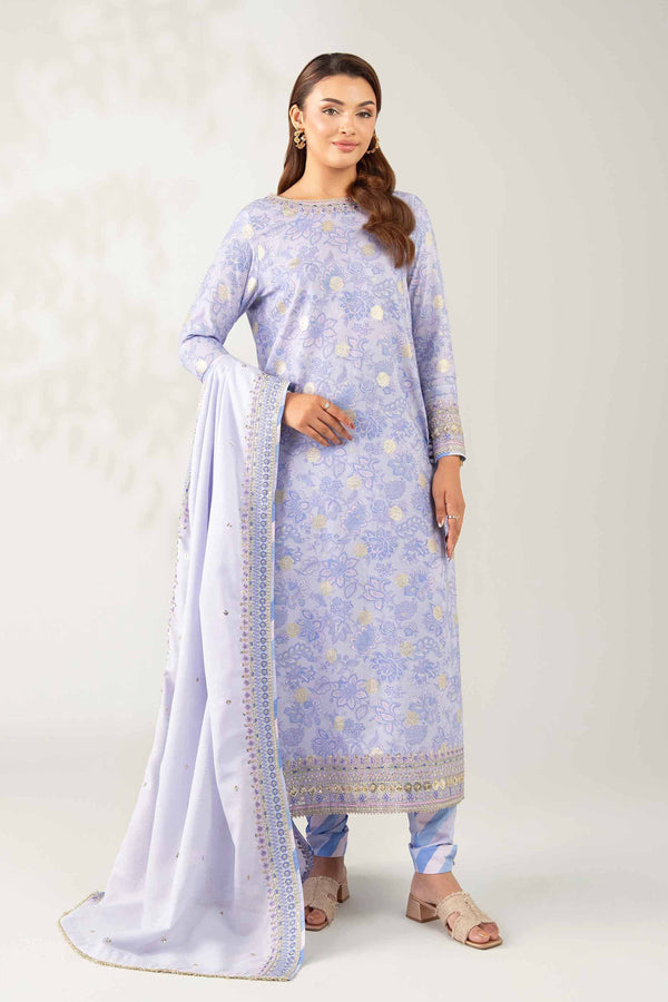 3 Piece - Digital Printed Embroidered Suit - 42502725