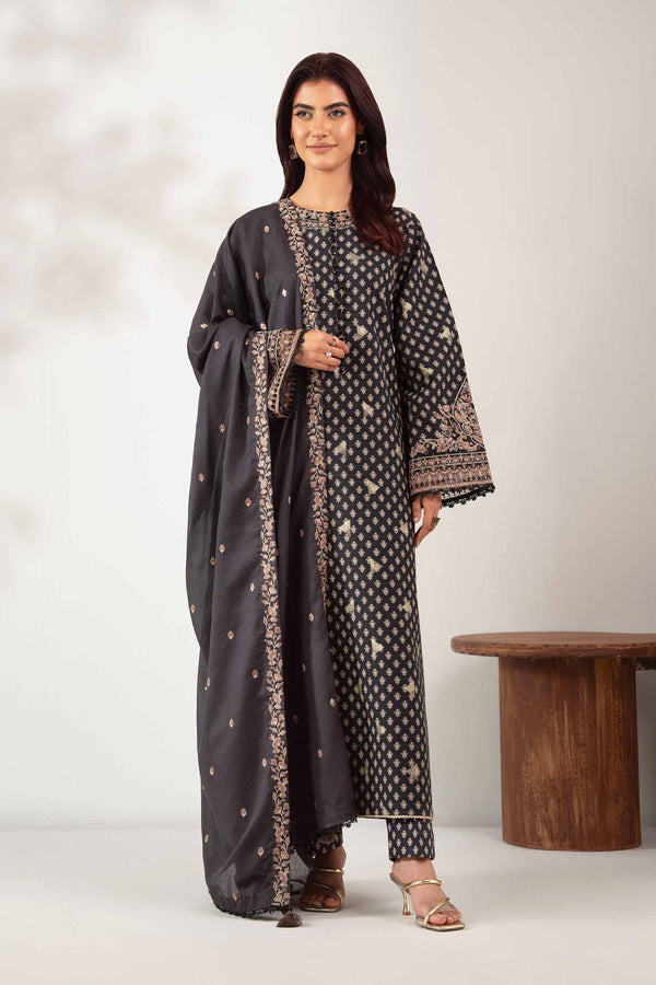 3 Piece - Digital Printed Embroidered Suit - 42502727