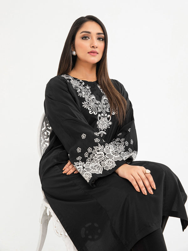 Raw Silk Shirt-Embroidered (Pret)