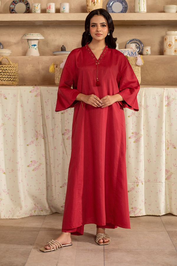 2 Piece - Embellished Jacquard Suit - KPW25-P3661