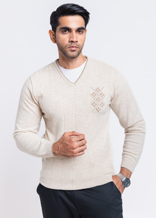 Fog-V-Neck Full Sleeves Sweater (502-14)