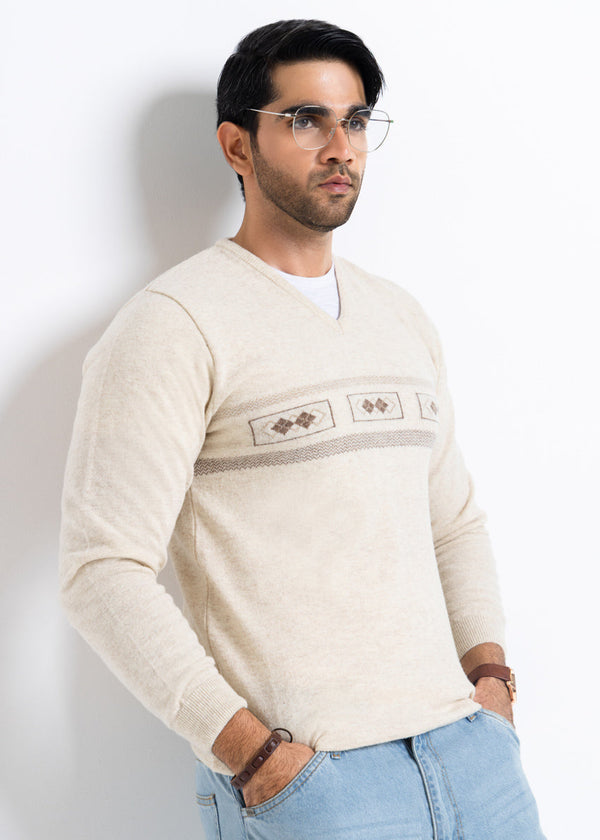 Fog-V-Neck Full Sleeves Sweater (503-14)
