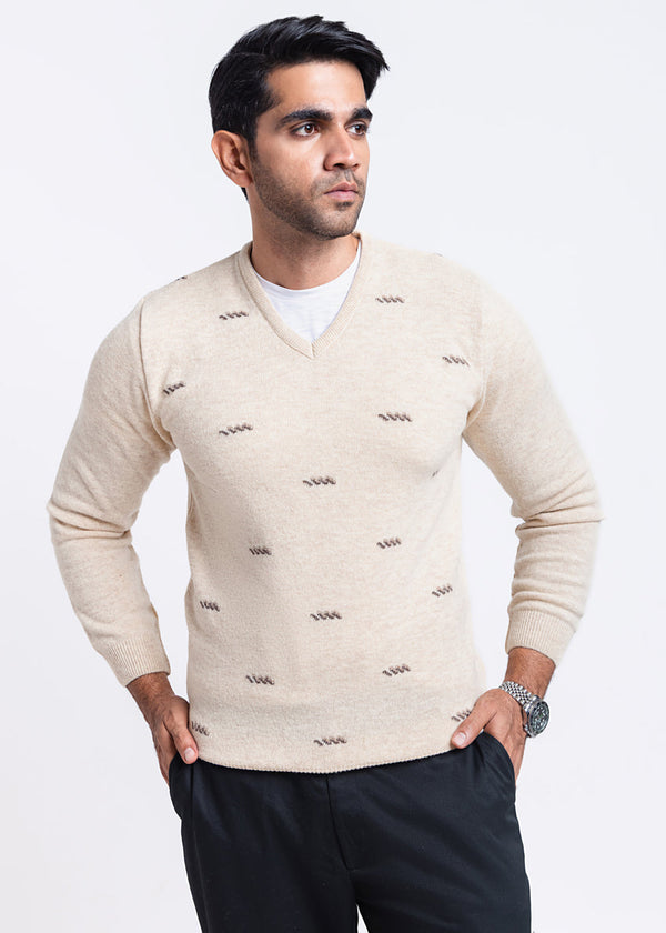 Swan-V-Neck Full Sleeves Sweater (505-14)