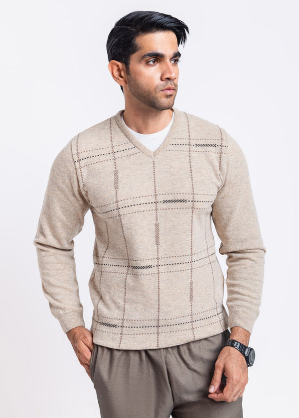 N-Stone-V-Neck Full Sleeves Sweater (506-14)