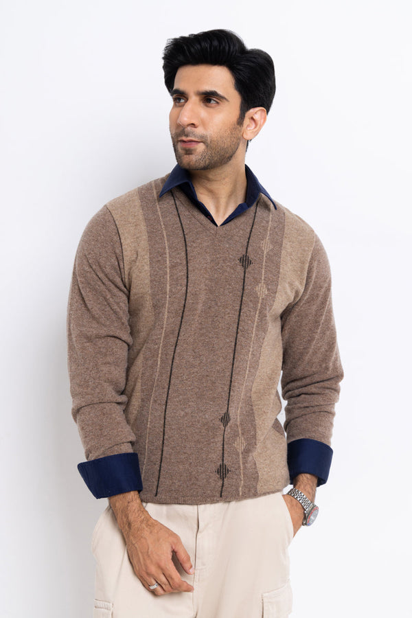 Br-Sugar-V-Neck Full Sleeves Sweater (508-14)