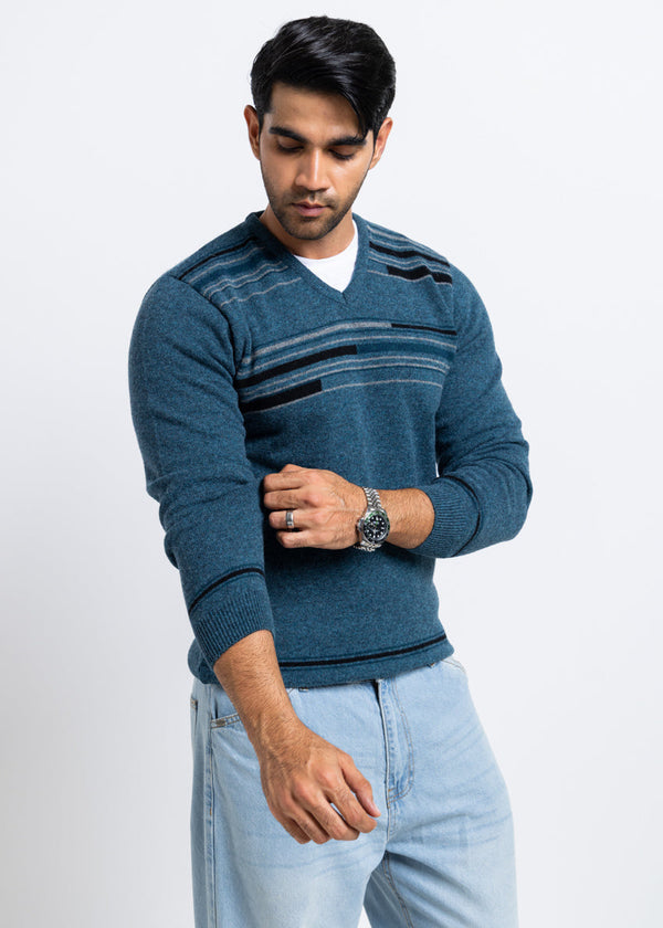 Ferozi-V-Neck Full Sleeves Sweater (509-14)