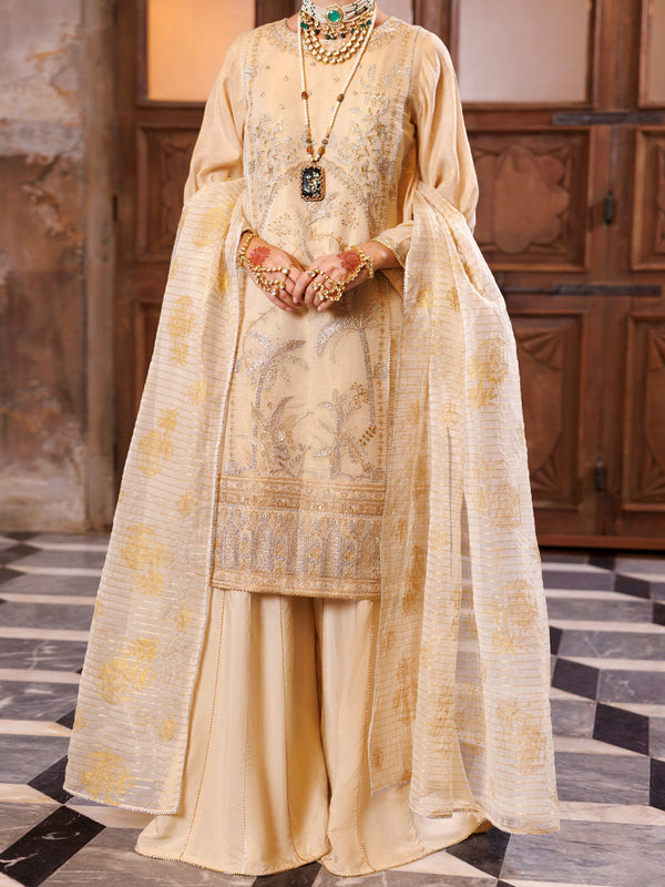 Golden Yarn Dyed Formal 3Pc Stitched - AL-3PS-LS-514