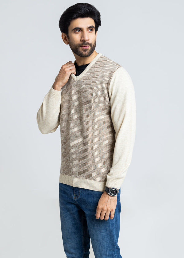 Swan-V-Neck Full Sleeves Sweater (524-14)