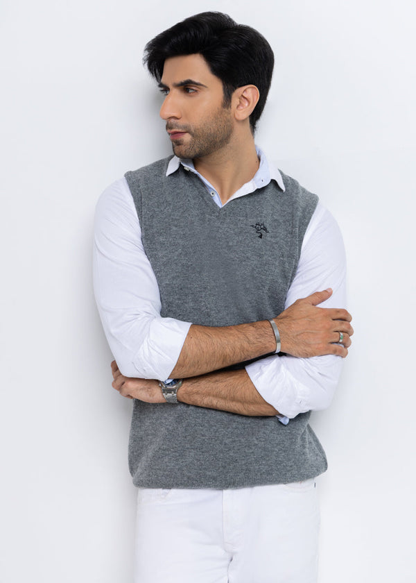 St-Grey-V-Neck Sando Sweater (651-14)