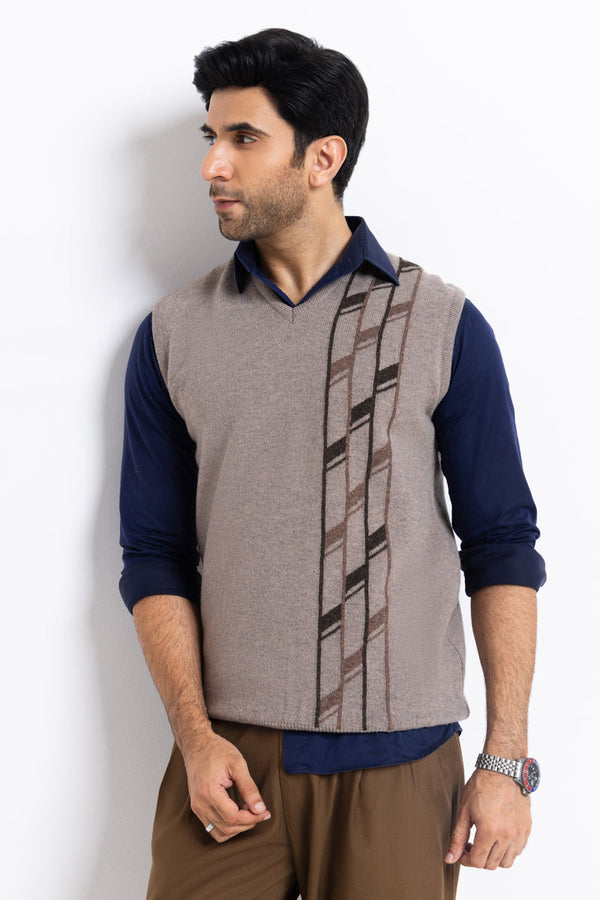 Moonrock-V-Neck Sando Sweater (654-14)