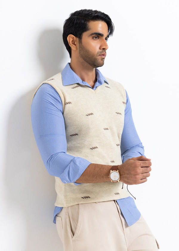 Swan-V-Neck Sando Sweater (655-14)