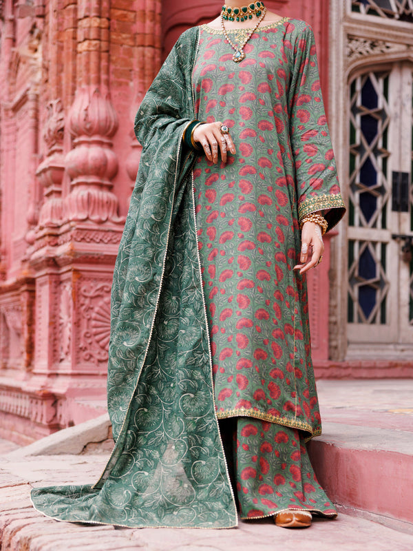 Green Maple Silk 3Pc Unstitched - AWP-3PS-673