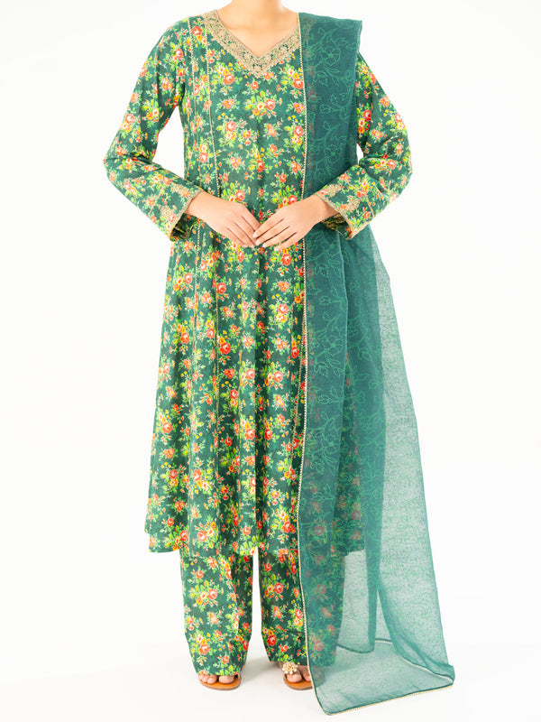 Green Cambric 3Pc Stitched - AWP-3PS-692