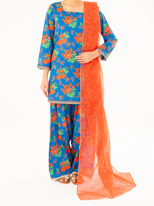 Blue Cambric 3Pc Stitched - AWP-3PS-694