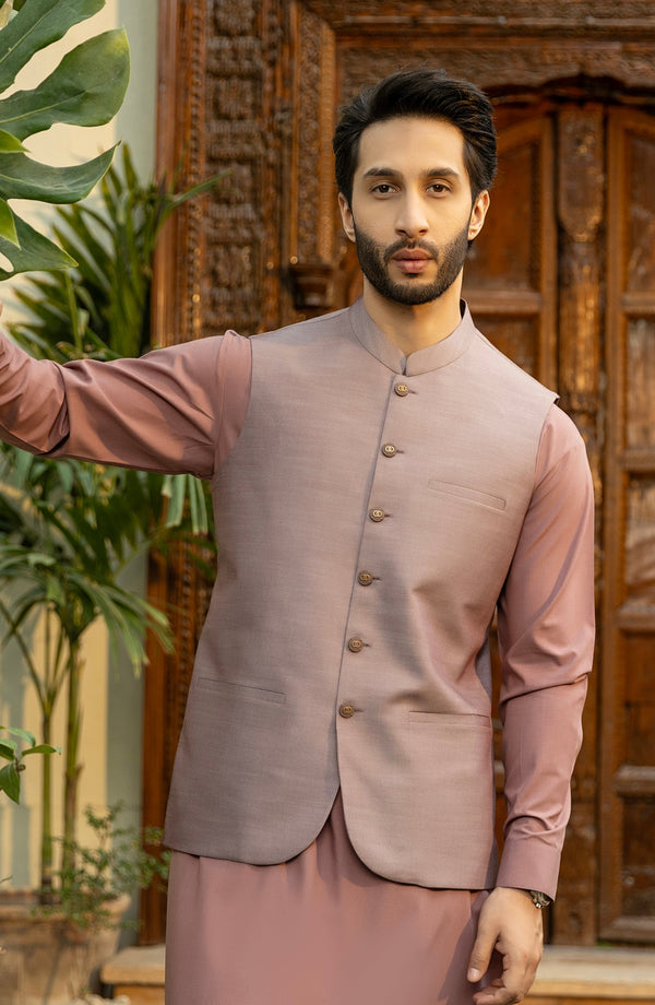 TEA PNK BLENDED WAISTCOAT