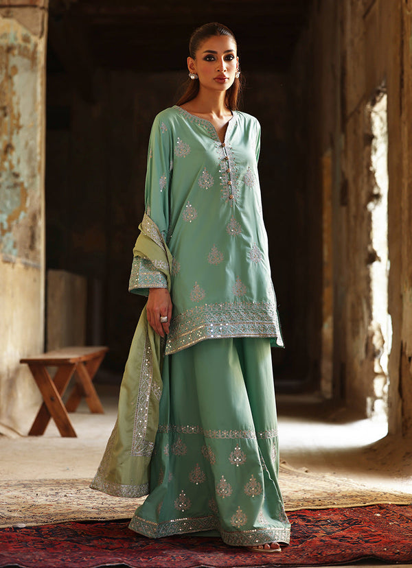 3 PC Amber Gharara Set