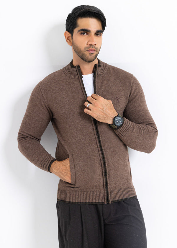 N-Sand-Turtle Neck Zipper Full Sleeves Sweater (751-14)